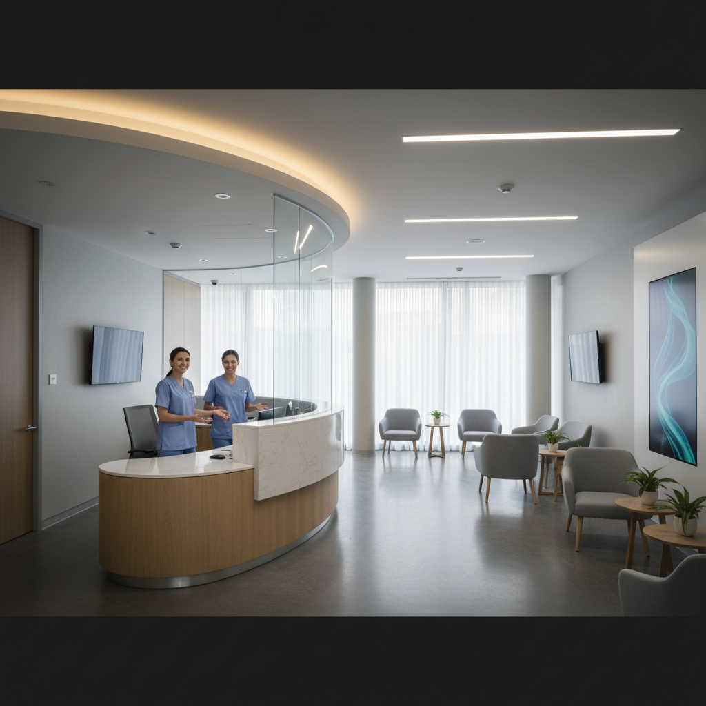 Friendly imaging technician welcoming patients at Huntington Hill Breast and Imaging Center